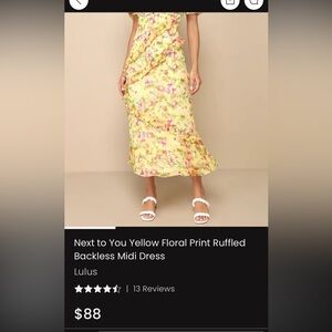 Lulu's Sunny Floral Backless Midi Dress